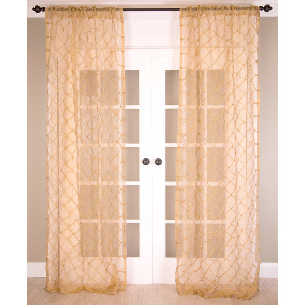 Everly Quinn Lemoyne Silk Sheer Curtain Panel Wayfair